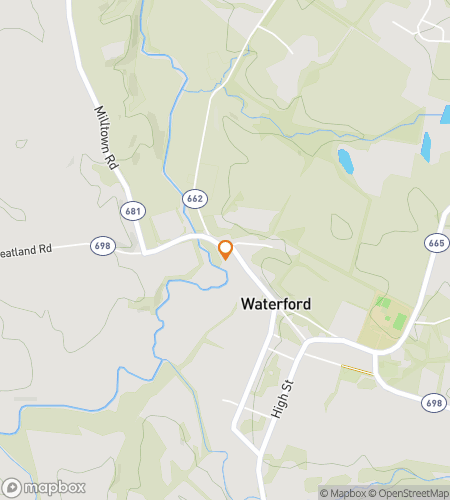 Map of scavenger hunt walking tour for Waterford Whimsy Wander