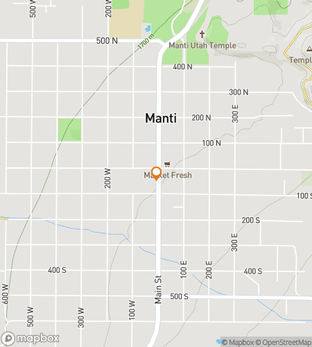 Map of scavenger hunt walking tour for Manti Marvels & Temple Treasures