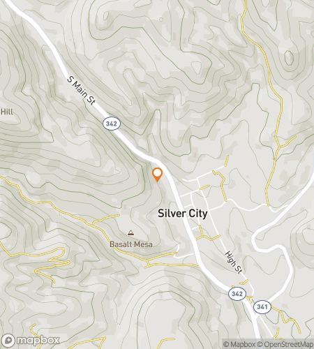 Map of scavenger hunt walking tour for Silver City Slickers‘ Scavenger Shindig