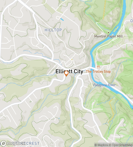 Map of scavenger hunt walking tour for Ellicott Town Maryland Bar Hunt