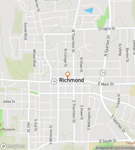 Map of scavenger hunt walking tour for Downtown Richmond Riddle Adventure