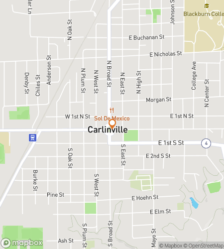 Map of scavenger hunt walking tour for  Carlinville scavenger hunt