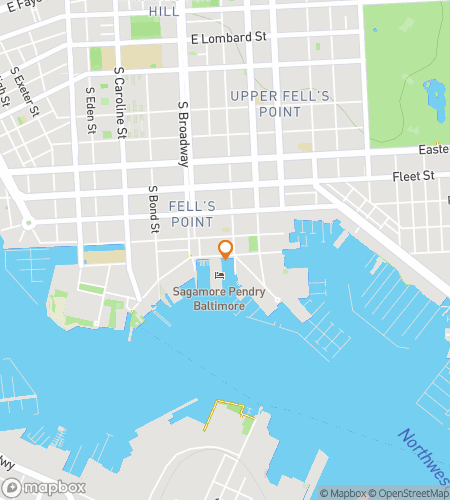 Map of scavenger hunt walking tour for Fallin for Fells Point