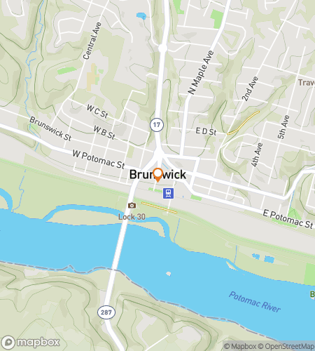 डाउनटाउन ब्रंसविक बोनान्ज़ा हंट के लिए स्कैवेंजर हंट वॉकिंग टूर का नक्शा