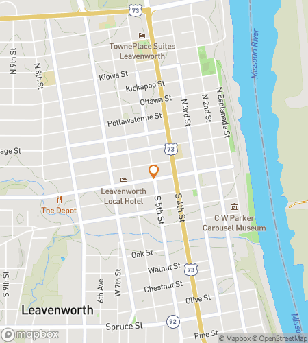 Térkép a Leavenworth Live With Worth kincsvadászat sétáló túrájához!