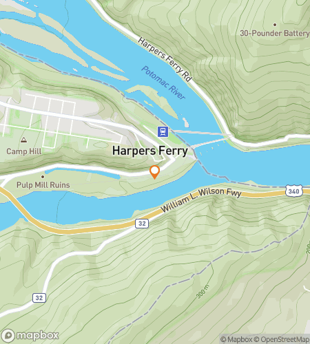 Map of scavenger hunt walking tour for Harpers Ferry Frontier!