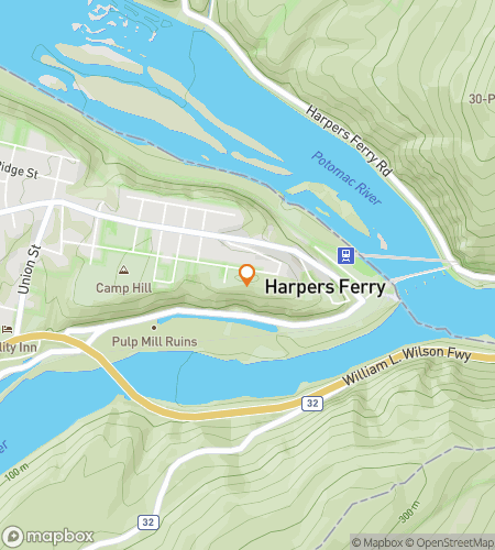 Map of scavenger hunt walking tour for Harpers Ferry scavenger hunt