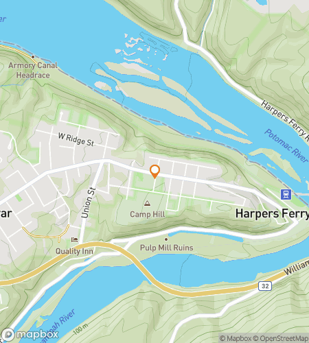 Map of scavenger hunt walking tour for Harpers Ferry Ghost Hunt