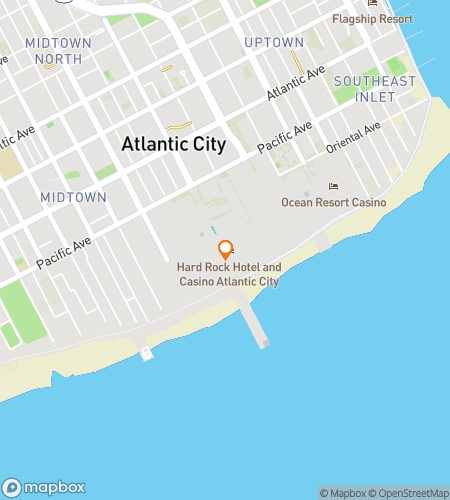 Mapa pěšího lovu pokladu pro lov v centru Atlantic City