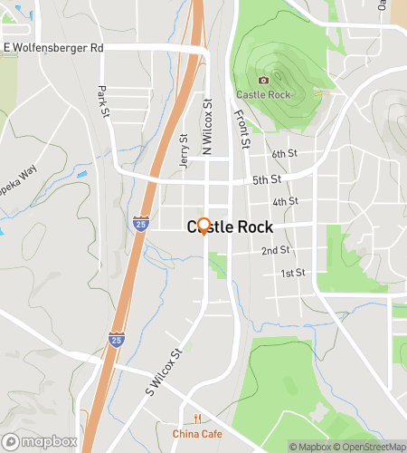 Map of scavenger hunt walking tour for Castle Rock Riddles & Revelry