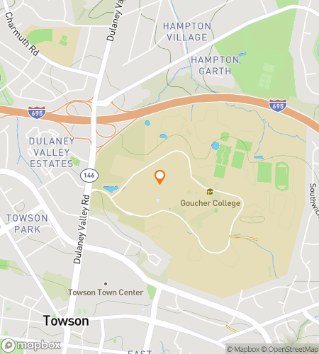 Map of scavenger hunt walking tour for Golden Gopher Chase: The Goucher College Hunt