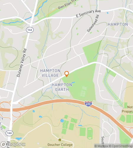 Hartă a turului de mers pe jos cu vânătoare de comori pentru Hampton Heritage Hunt din Towson