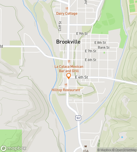 Térkép a kincskereső sétaturához Brookville Bountiful Bonanza Hunt-hoz