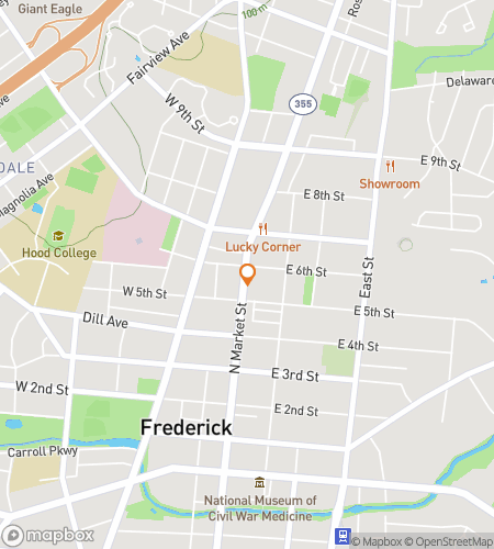 מפת סיור הליכה לחיפוש בפאבים של פרדריק&comma; מרילנד &ndash; Frederick Maryland Bar Hunt