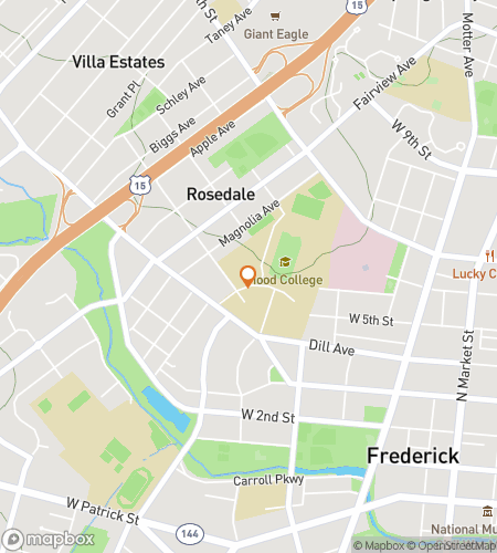 Map of scavenger hunt walking tour for Hood College Hunt