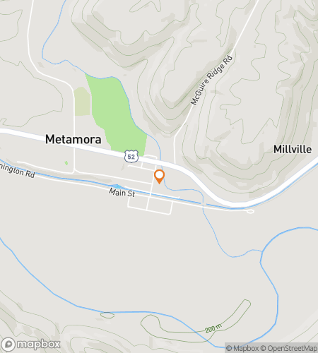 Map of scavenger hunt walking tour for Metamora Mischief Mania Hunt