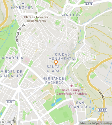 Map of scavenger hunt walking tour for Cáceres Centro Capers