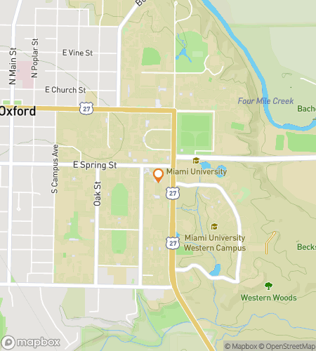 Map of scavenger hunt walking tour for RedHawk Rally: The Miami Campus Quest