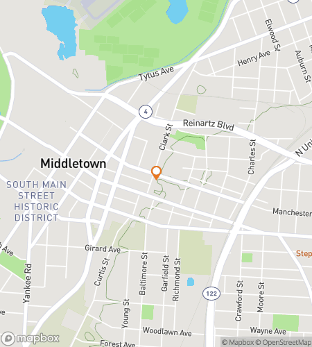 Map of scavenger hunt walking tour for Middletown‘s Marvelous Memento Hunt