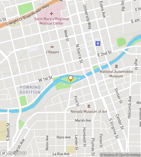 Map of scavenger hunt walking tour for Let’s Get Rowdy in Reno