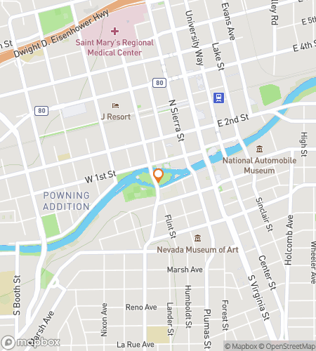 Map of scavenger hunt walking tour for Let’s Get Rowdy in Reno