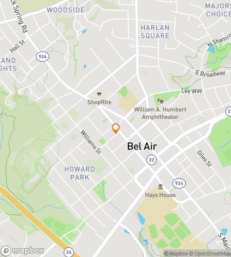 Map of scavenger hunt walking tour for Chasing Charm in Bel Air