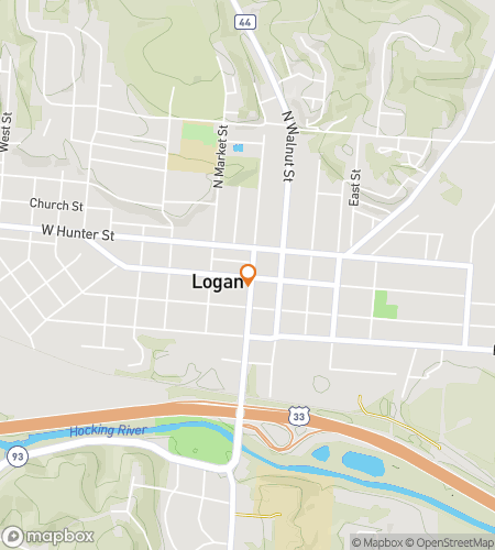 Map of scavenger hunt walking tour for Logan Story Short! The Hocking Hills Logan Hunt