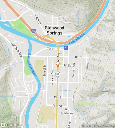 Map of scavenger hunt walking tour for Glenwood Springs and Delights