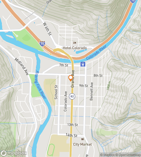 Map of scavenger hunt walking tour for Glenwood Springs Colorado Bar Hunt