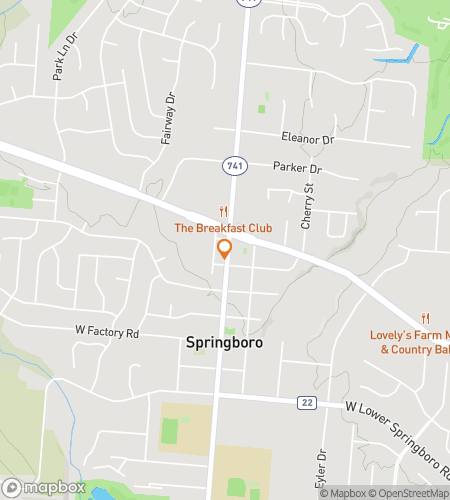 Map of scavenger hunt walking tour for Springboro‘s Spirited Scavenger Hunt