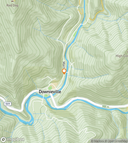 Map of scavenger hunt walking tour for Downieville scavenger hunt