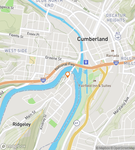 Map of scavenger hunt walking tour for Ridgeley Riddles & Revelry Hunt