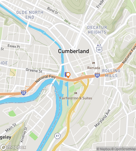 Map of scavenger hunt walking tour for Cumberland Cache Craze Adventure