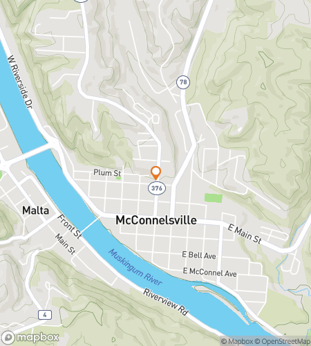 Map of scavenger hunt walking tour for McConnelsville Mischief Maze