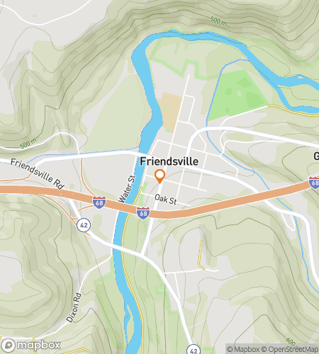 Hartă tur pietonal cu vânătoare de comori pentru vânătoarea de comori din Friendsville