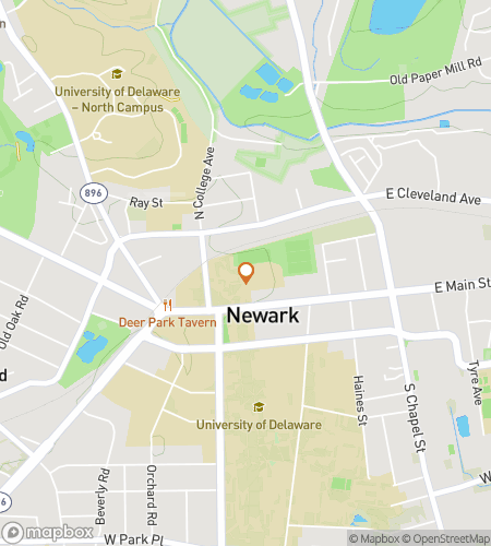 Map of scavenger hunt walking tour for Pecking at Puzzles: University of Delaware Hunt