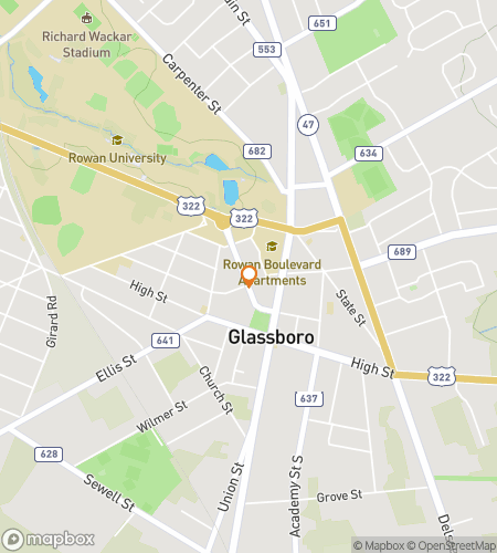 Map of scavenger hunt walking tour for Roaming Rowan: Campus Quest