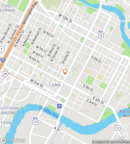 Mapa procházkového scavenger hunt pro Welcoming Wilmington