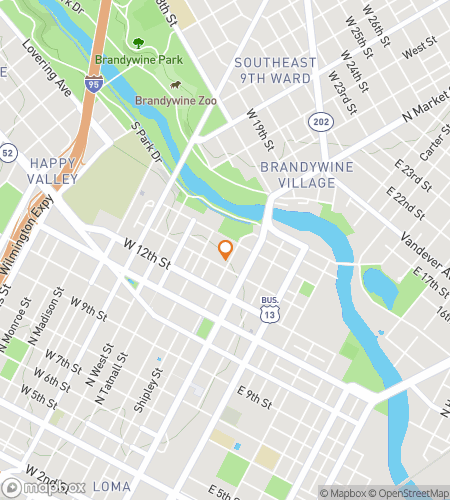 Map of scavenger hunt walking tour for Wilmington Delaware Bar Hunt