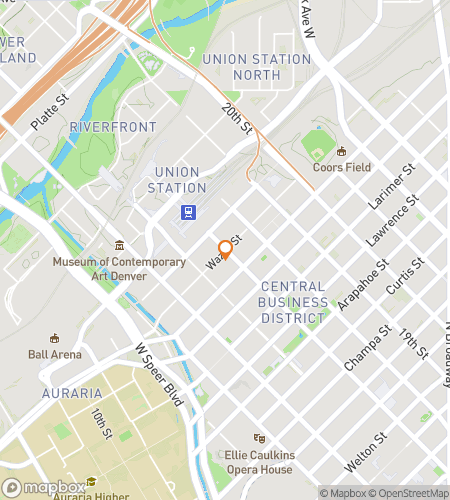 Map of scavenger hunt walking tour for Mile High Moments Denver Audio Tour Adventure