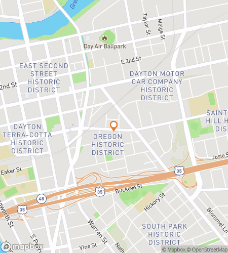 Map of scavenger hunt walking tour for Get Your Drink on in Dayton