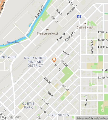 Map of scavenger hunt walking tour for A Guide to Denvers Street Arts