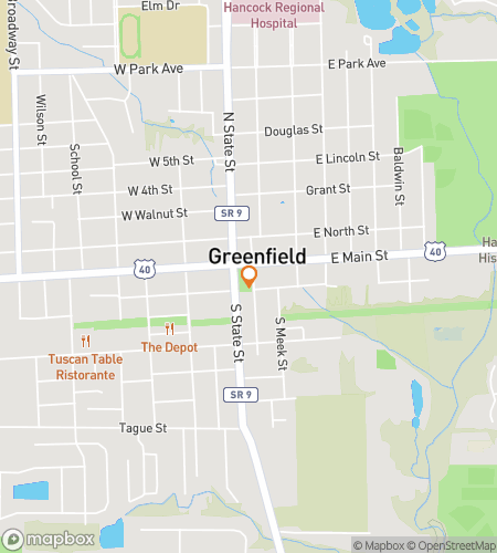Carte du parcours de chasse au trésor à pied pour l'aventure "Greenfield Pennsy Pulse"