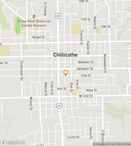 Map of scavenger hunt walking tour for Chillicothe‘s Charming Chase