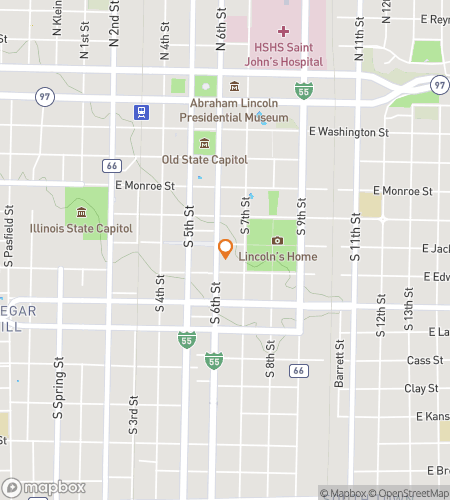 Map of scavenger hunt walking tour for Springfield Illinois Bar Crawl