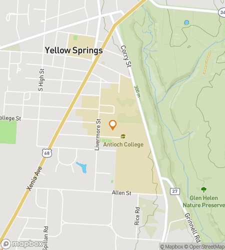 Map of scavenger hunt walking tour for Antioch College Hunt