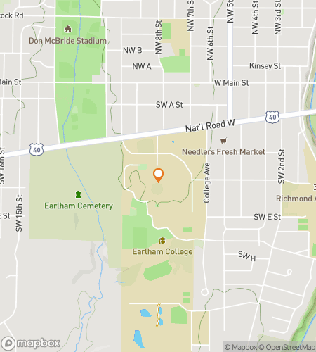 Map of scavenger hunt walking tour for Quaker Quest: Earlham Adventure