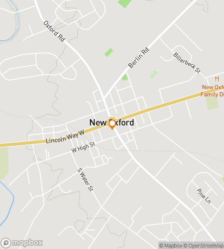 Map of scavenger hunt walking tour for New Oxford Nifty Nook Hunt