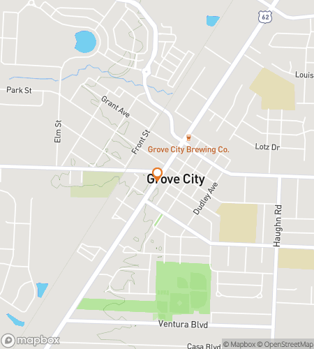 Map of scavenger hunt walking tour for Grove City Galavanting Glee Hunt