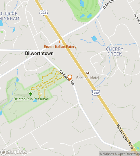 Kartta aarteenmetsästyskävelykierroksesta Dilworthtown Dazzling Discovery Huntille